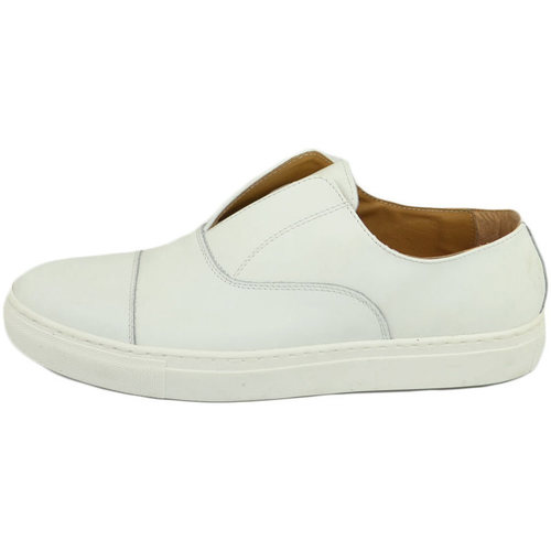 Scarpe Uomo Sneakers basse Malu Shoes Scarpa sneakers uomo bianco morbida con elastico senza lacci co Bianco