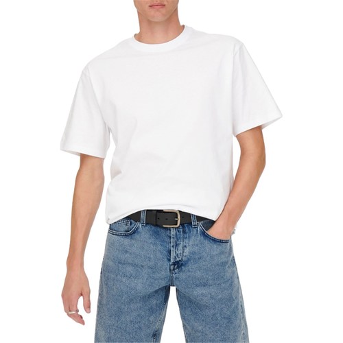 Abbigliamento Uomo Camicie maniche corte Only & Sons  22022532 Bianco