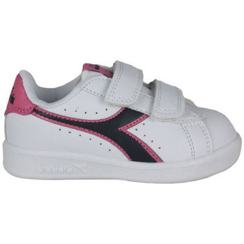 Scarpe Unisex bambino Sneakers Diadora 101.173339 01 C8593 White/Black iris/Pink pas Bianco