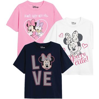 Abbigliamento Bambina T-shirts a maniche lunghe Disney Minnie Mouse & Daisy Rosso
