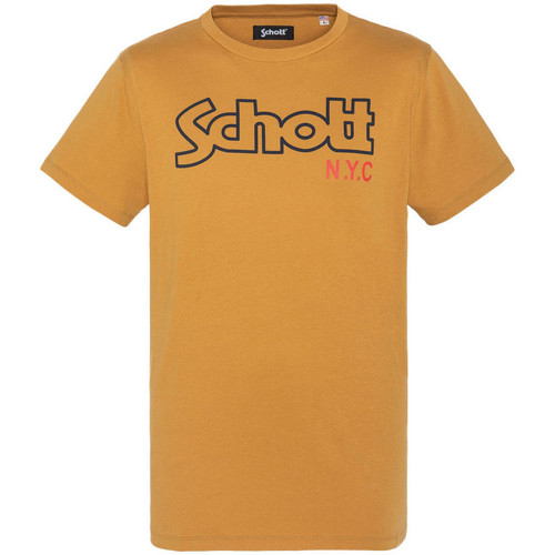 Abbigliamento Uomo T-shirt maniche corte Schott TSCREWVINT Giallo