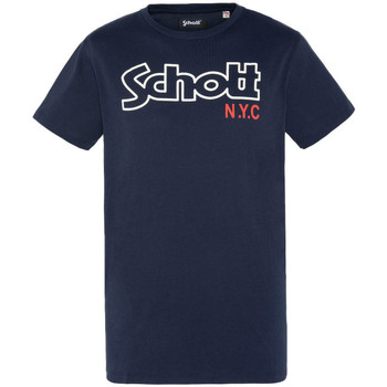 Abbigliamento Uomo T-shirt & Polo Schott TSCREWVINT Blu