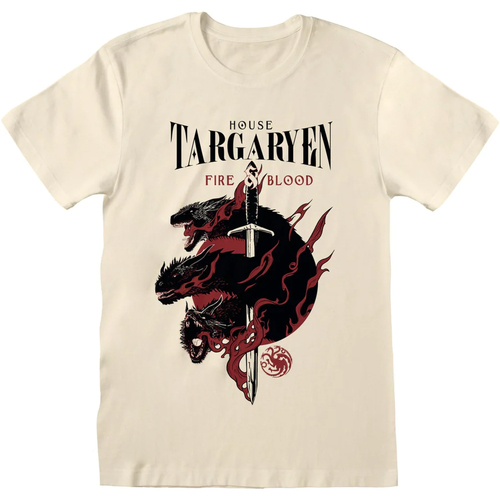 Abbigliamento T-shirts a maniche lunghe Game Of Thrones House Targaryen Beige