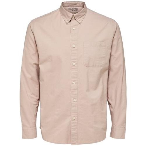 Abbigliamento Uomo Camicie maniche lunghe Selected Noos Regrick Oxford Shirt - Shadow Gray Rosa