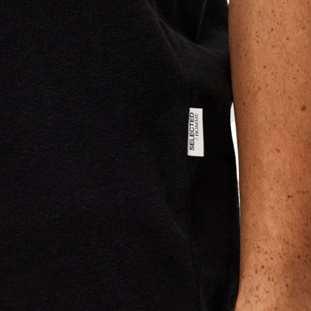 Selected Noos Pan Linen T-Shirt - Black Nero