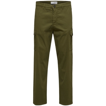 Image of Pantaloni Selected Noos Slim Tapered Wick Cargo Pants - Winter Moss