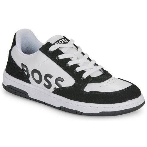 Scarpe Bambino Sneakers basse BOSS J29359 Bianco / Nero