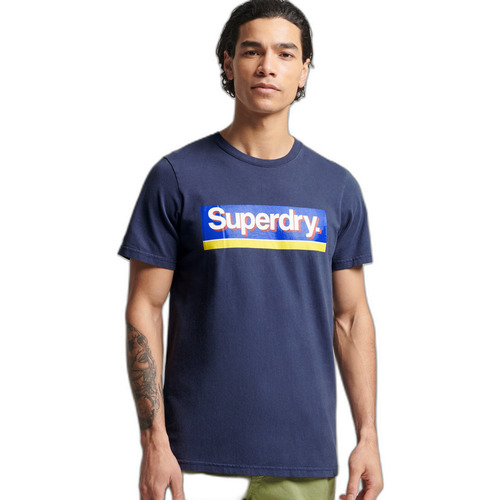 Abbigliamento Uomo T-shirt maniche corte Superdry T-shirt  Vintage Core Logo Blu