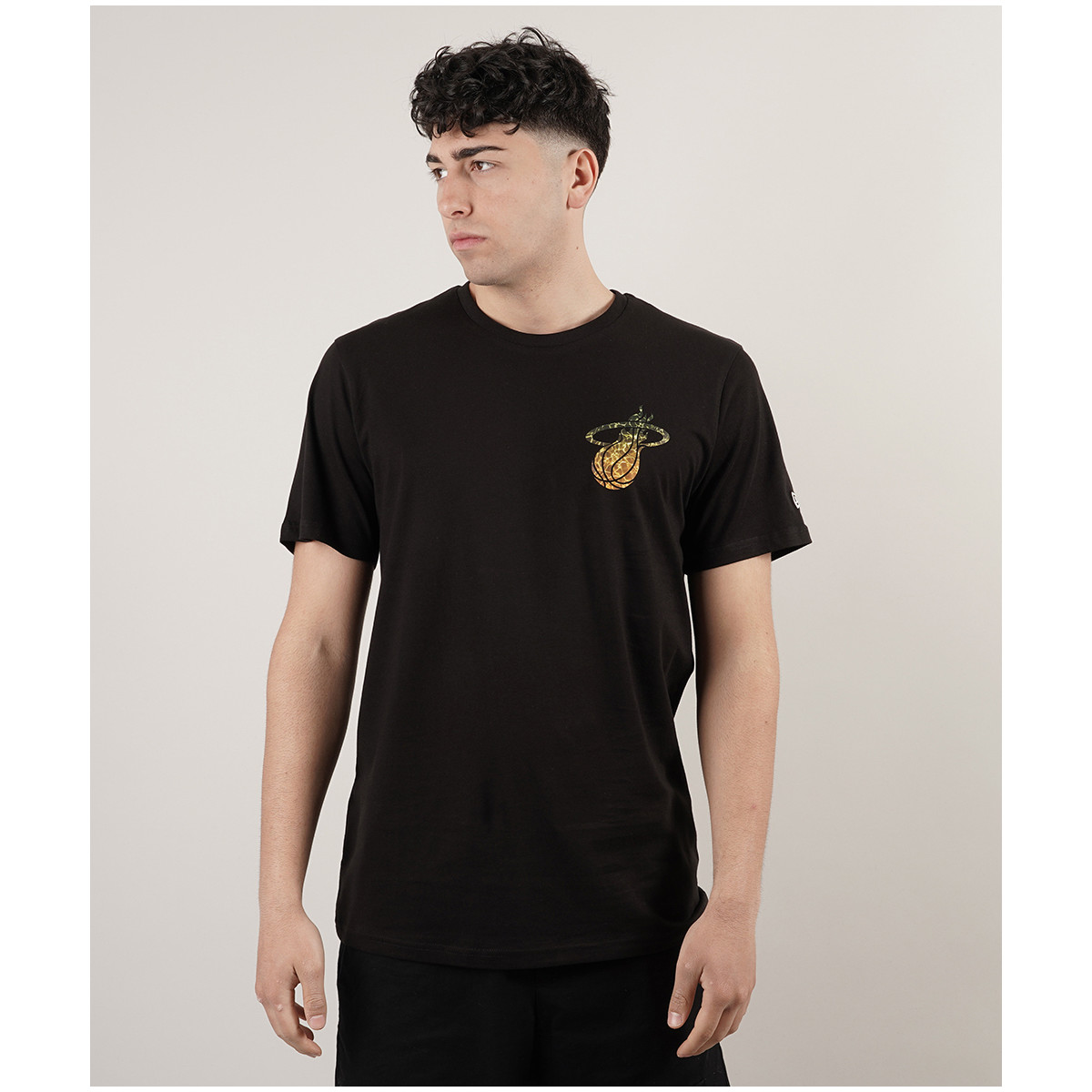 Abbigliamento Uomo T-shirt maniche corte New-Era T-shirt Miami Heat NBA Team Stampa effetto Nero