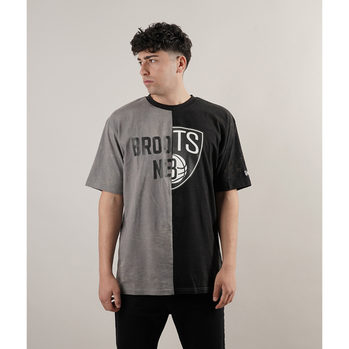 Abbigliamento Uomo T-shirt maniche corte New-Era Brooklyn Nets Split Graphic Grigio