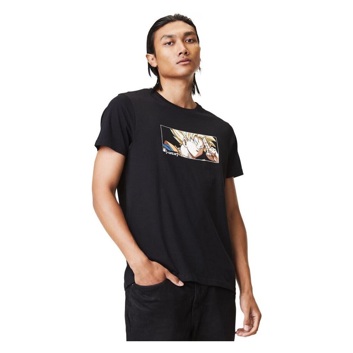 Abbigliamento Uomo T-shirt maniche corte Capslab T-shirt col rond  Dragon Ball Z Saiyan Nero