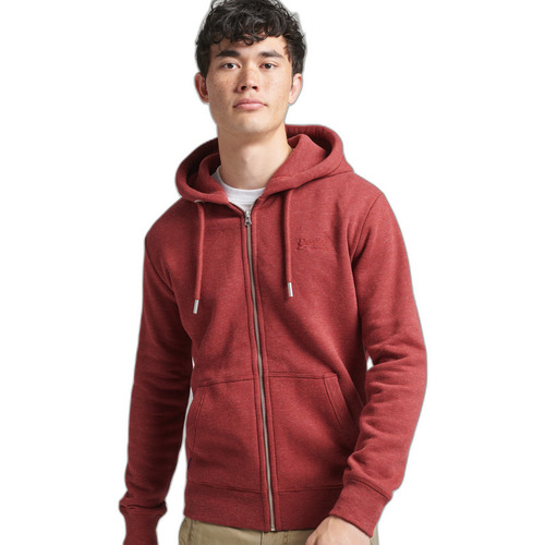 Abbigliamento Uomo Felpe Superdry Sweatshirt à capuche brodé zippé  Vintage Logo Rosso