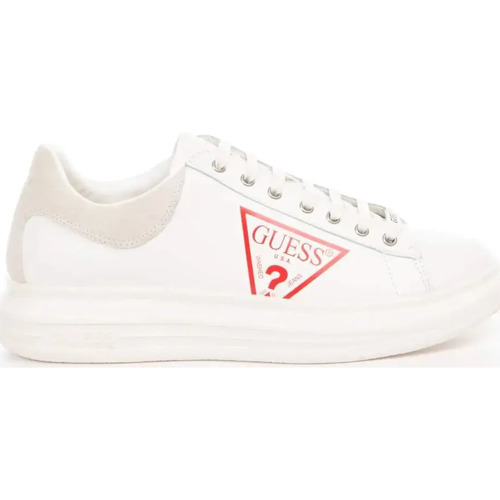 Scarpe Uomo Sneakers basse Guess Red logo triangle Bianco