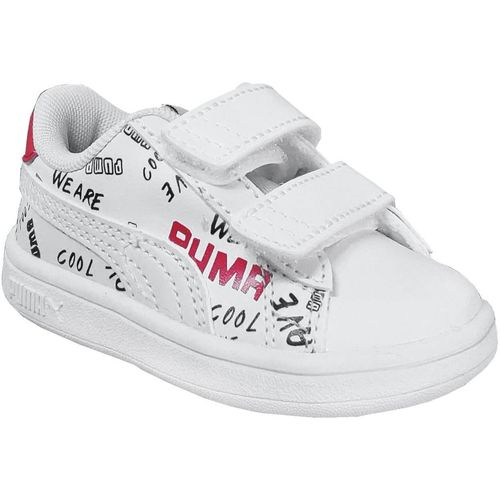 Scarpe Bambina Sneakers basse Puma Smash v2 brand lovevinf Bianco