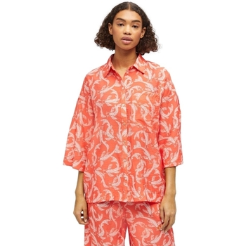 Abbigliamento Donna Top / Blusa Object Shirt Rio 3/4 - Hot Coral Arancio
