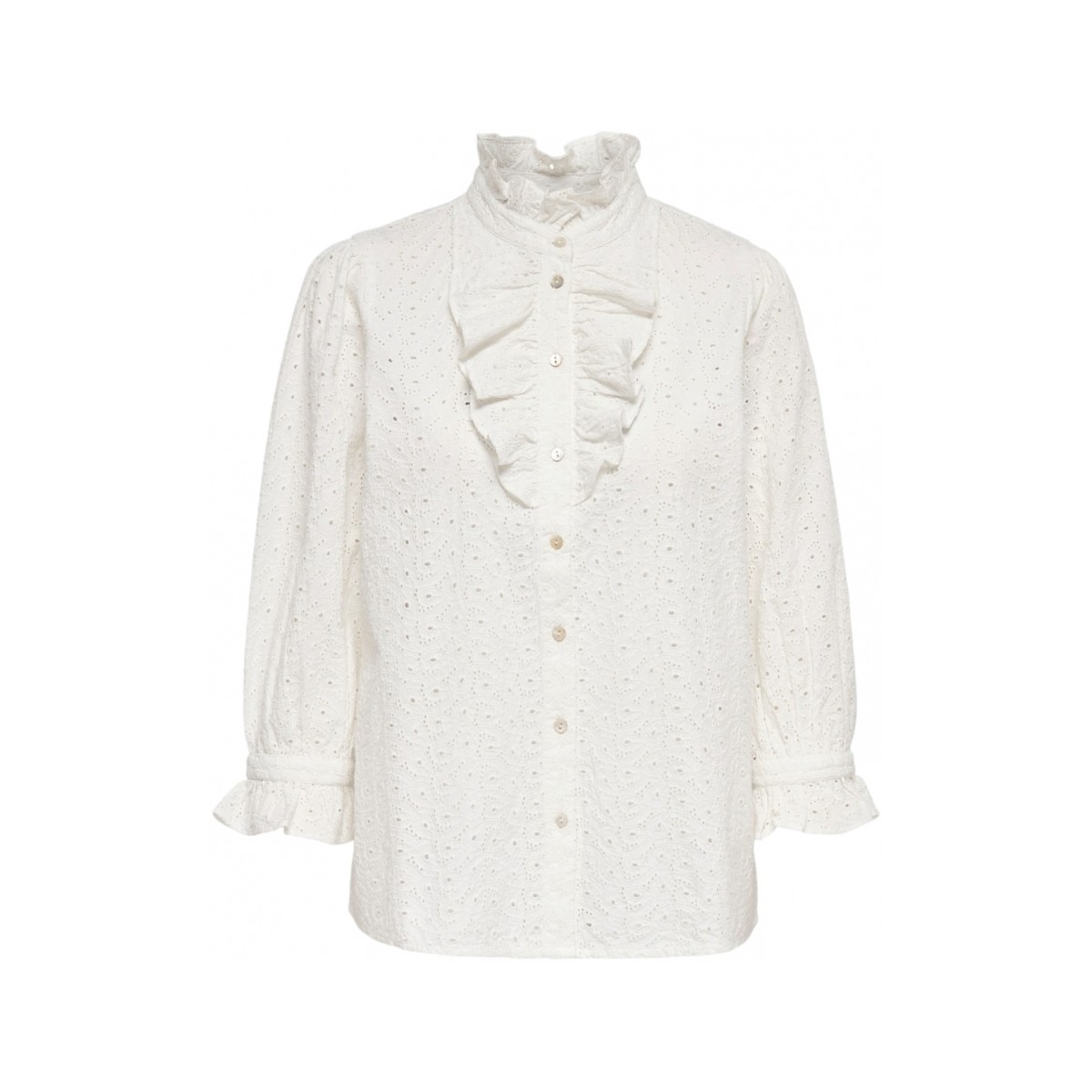 Abbigliamento Donna Top / Blusa La Strada Camisa Neela Broderie - Star White Bianco