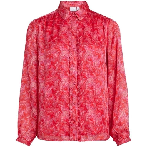 Abbigliamento Donna Top / Blusa Vila Shirt Layla Vie L/S - Pink Yarrow Rosso