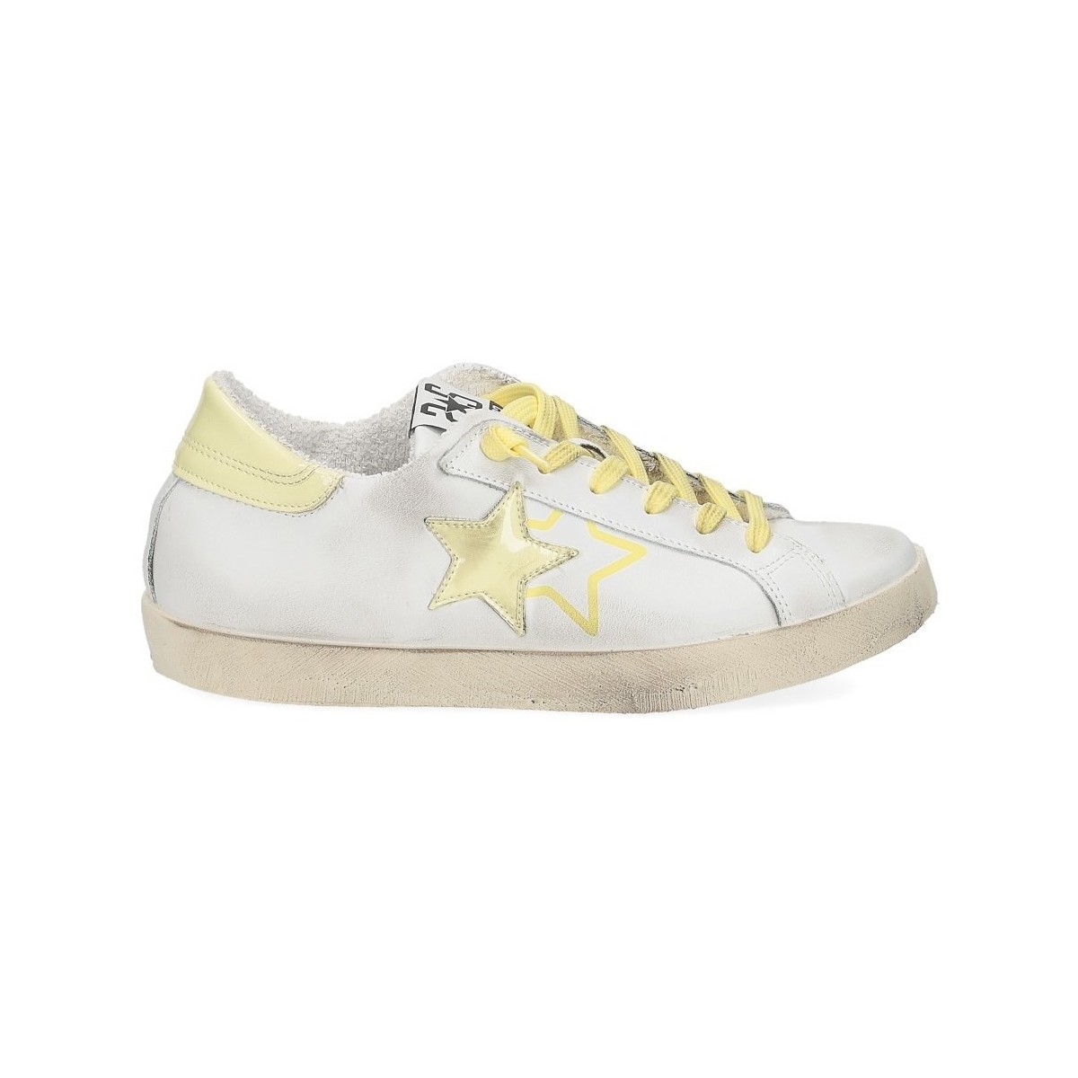 Scarpe Donna Sneakers Balada Sneaker low bianco vernice gialla Bianco