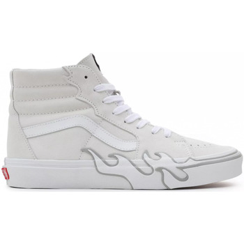 Scarpe Uomo Sneakers Vans SK8-HI FLAME - VN0005UJWWW-WHITE Bianco