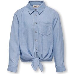 Abbigliamento Bambina Camicie maniche lunghe Only 15280489 LECEY-CLOUD DANCER/STRIPE Blu