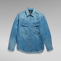 Abbigliamento Uomo Camicie maniche lunghe G-Star Raw D23006 D303 DAKOTA SHIRT-B890 FADED CADET BLUE Blu