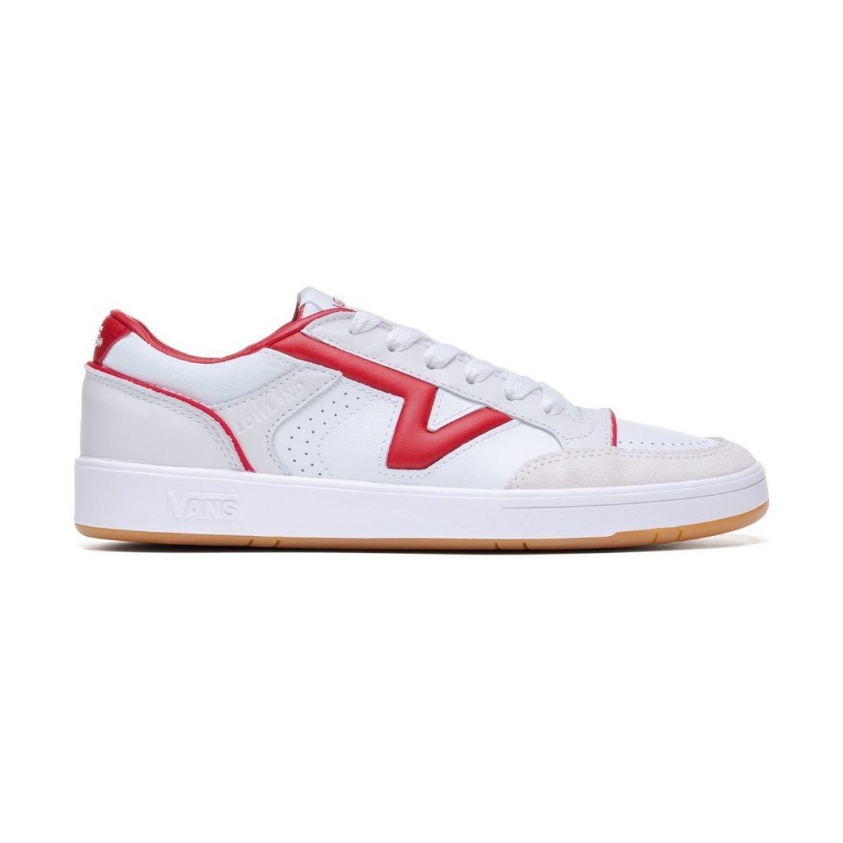 Scarpe Uomo Sneakers Vans LOWLAND - VN0007P2Y52-WHITE/RED Bianco
