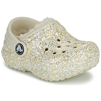 Scarpe Unisex bambino Zoccoli Crocs Classic Lined Glitter Clog T Beige / Oro