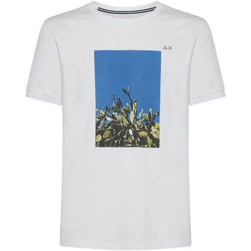 Abbigliamento Uomo T-shirt maniche corte Sun68 T-SHIRT PRINT FANCY ON CHEST Bianco
