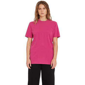 Abbigliamento Donna T-shirt maniche corte Volcom Solid Stone Emb Tee Acai Rosa