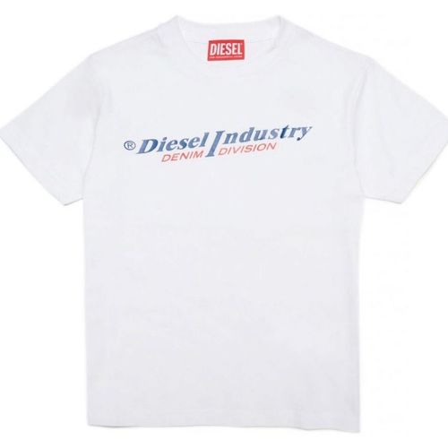 Abbigliamento Unisex bambino T-shirt & Polo Diesel J001132 00YI9 TDIEGORIND-K100 Bianco