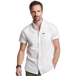 Abbigliamento Uomo Camicie maniche lunghe Superdry Chemise  Oxford Bianco