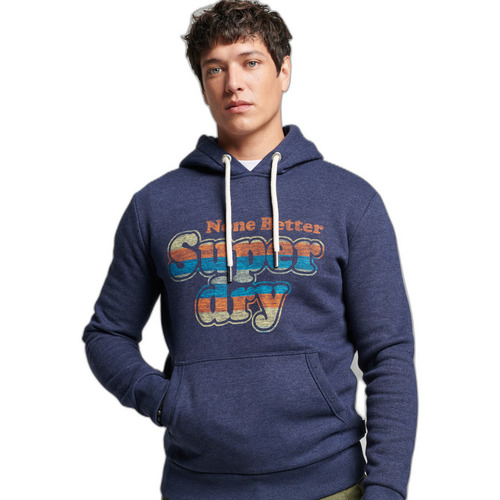 Abbigliamento Uomo Felpe Superdry Sweatshirt à capuche classique  Vintage Cooper Blu