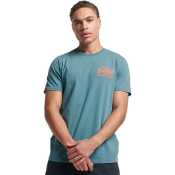 Abbigliamento Uomo T-shirt maniche corte Superdry T-shirt avec logo neon  Vintage Blu