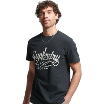 Abbigliamento Uomo T-shirt maniche corte Superdry T-shirt  Vintage Merch Store Nero