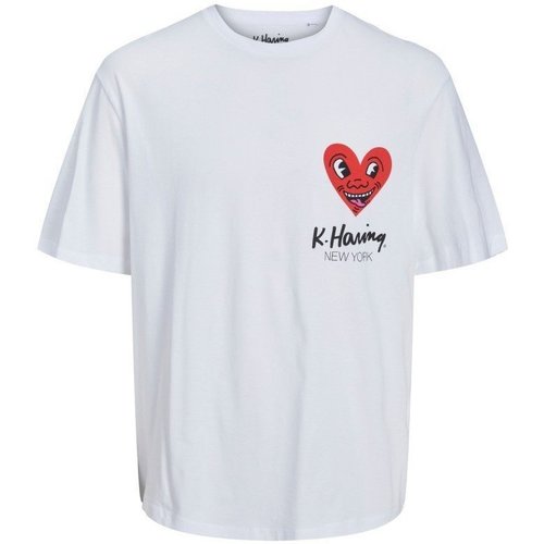 Abbigliamento Uomo T-shirt maniche corte Jack & Jones T-Shirt Uomo Haring Bianco