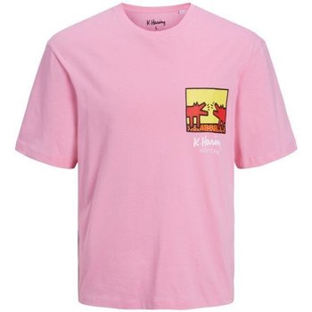 Abbigliamento Uomo T-shirt maniche corte Jack & Jones T-Shirt Uomo Haring Rosa