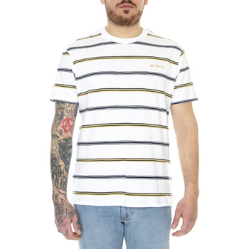 Abbigliamento Uomo T-shirt & Polo Ben Sherman Collegiate Stripe Tee White Bianco