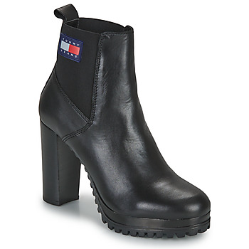 Scarpe Donna Stivaletti Tommy Jeans Essentials High Heel Boot Nero