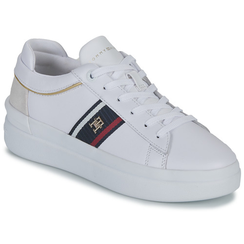 Scarpe Donna Sneakers basse Tommy Hilfiger CORP WEBBING COURT SNEAKER Bianco / Marine / Rosso