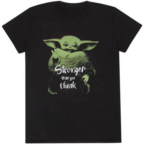 Abbigliamento T-shirts a maniche lunghe Star Wars: The Mandalorian Stronger Than You Think Nero