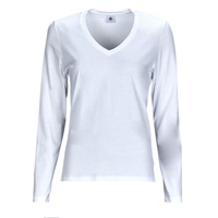 Abbigliamento Donna T-shirts a maniche lunghe Petit Bateau ML COL V Bianco