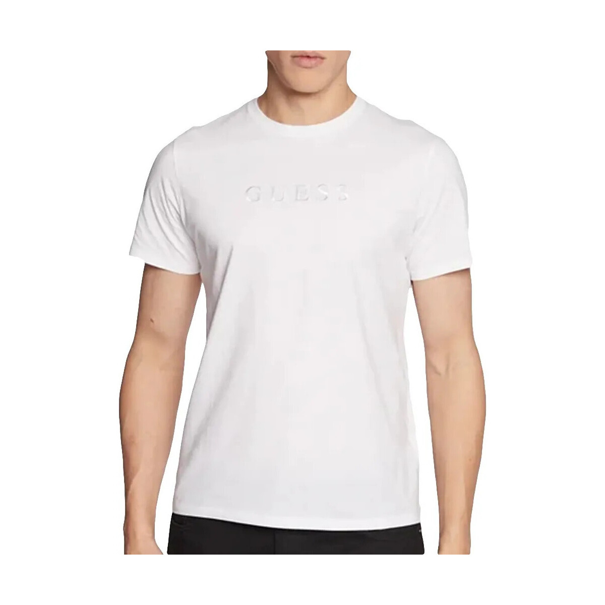 Abbigliamento Uomo T-shirt maniche corte Guess Original front logo Bianco