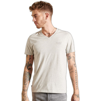 Abbigliamento Uomo T-shirt maniche corte Superdry T-shirt à col V en coton bio  Vintage Logo Grigio