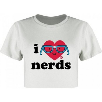 Abbigliamento Donna T-shirts a maniche lunghe Pop Factory I Love Nerds Nero