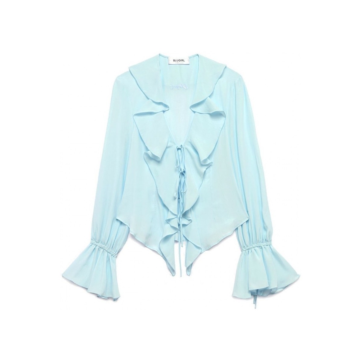 Abbigliamento Donna T-shirt & Polo Blugirl Camicia In Crepe De Chine Di Seta Blu