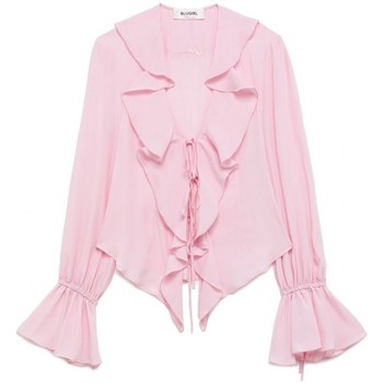Abbigliamento Donna T-shirt & Polo Blugirl Camicia In Crepe De Chine Di Seta Rosa