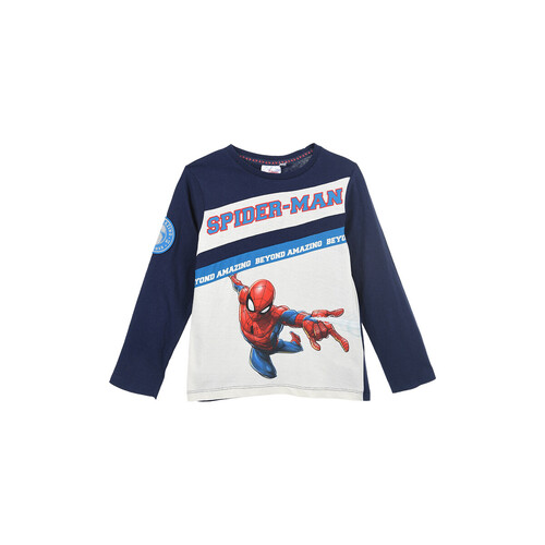 Abbigliamento Bambino T-shirts a maniche lunghe TEAM HEROES  T SHIRT SPIDERMAN Marine / Bianco
