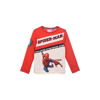 Abbigliamento Bambino T-shirts a maniche lunghe TEAM HEROES  T SHIRT SPIDERMAN Rosso / Bianco