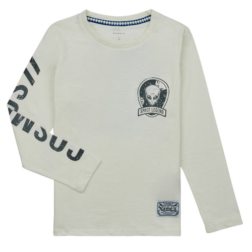 Abbigliamento Bambino T-shirts a maniche lunghe Name it NKMONOB LS TOP PS Bianco