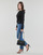 Abbigliamento Donna T-shirts a maniche lunghe Calvin Klein Jeans BADGE RIB BABY TEE LONG SLEEVE Nero
